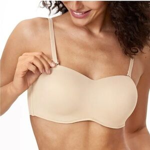 NWT! Delimira Strapless Cream Women's Bra
